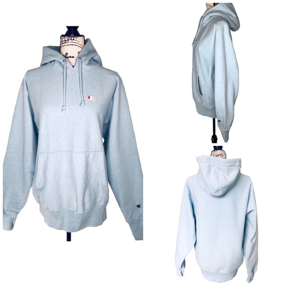 CHAMPION Reverse Weave Woman’s Light Blue Hoodie - Size Medium - Picture 13 of 13